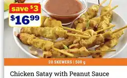 M & M Food Market Chicken Satay with Peanut Sauce offer