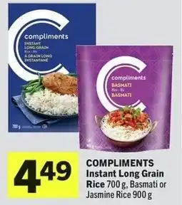 IGA Compliments instant long grain rice and basmati or jasmine rice offer