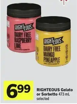 IGA Righteous gelato or sorbetto offer