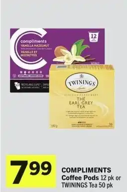 IGA Compliments coffee pods or twinings tea offer