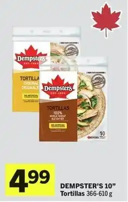 IGA Dempster's 10" tortillas offer