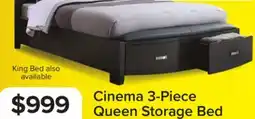 Leon's Cinema 3-Piece Queen Storage Bed - Charcoal offer