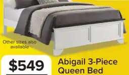 Leon's Abigail 3-Piece Queen Bed - White and Grey offer