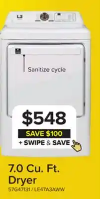 Leon's L2 White Electric Dryer (7.0 Cu.ft) - LE47A3AWW offer