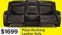 Leon's Plaza Leather Reclining Sofa - Grey offer