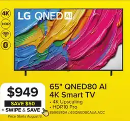 Leon's LG 65 4K Smart QNED AI TV - 65QNED80AUA offer