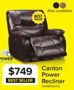 Leon's Canton Power Recliner - Dark Brown offer