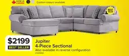 Leon's Jupiter 4-Piece Sectional with Left-Facing Chaise - Ash Grey offer