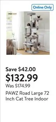 Walmart PAWZ Road Large 72 Inch Cat Tree Indoor offer