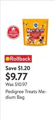 Walmart Pedigree Treats Medium Bag offer