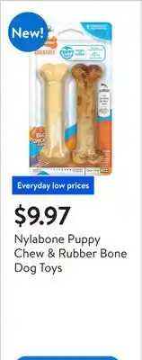 Walmart Nylabone Puppy Chew & Rubber Bone Dog Toys offer