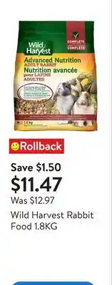 Walmart Wild Harvest Rabbit Food 1.8KG offer