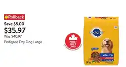 Walmart Pedigree Dry Dog Large offer