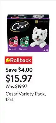 Walmart Cesar Variety Pack, 12ct offer
