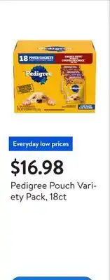 Walmart Pedigree Pouch Variety Pack, 18ct offer