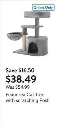 Walmart Feandrea Cat Tree with scratching Post offer
