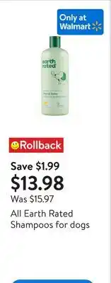 Walmart All Earth Rated Shampoos for dogs offer
