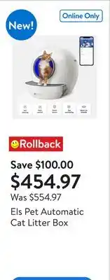 Walmart Els Pet Automatic Cat Litter Box offer