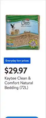 Walmart Kaytee Clean & Comfort Natural Bedding (72L) offer