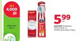 Rexall COLGATE Toothpaste 70mL-133mL or Toothbrushes offer