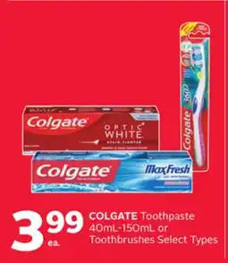Rexall COLGATE Toothpaste 40mL-150mL or Toothbrushes offer