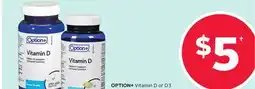 Rexall OPTION+ Vitamin D or D3 offer