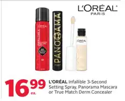 Rexall L'ORÉAL Infallible 3-Second Setting Spray, Panorama Mascara or True Match Derm Concealer offer