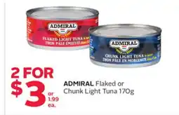 Rexall ADMIRAL Flaked or Chunk Light Tuna offer