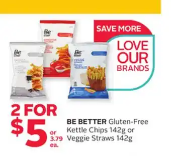 Rexall BE BETTER Gluten-Free Kettle Chips 142g or Veggie Straws 142g offer