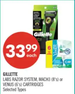 Shoppers Drug Mart GILLETTE LABS RAZOR SYSTEM, MACH3 (8's) or VENUS (6's) CARTRIDGES offer