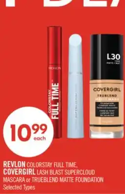 Shoppers Drug Mart REVLON COLORSTAY FULL TIME, COVERGIRL LASH BLAST SUPERCLOUD MASCARA or TRUEBLEND MATTE FOUNDATION offer