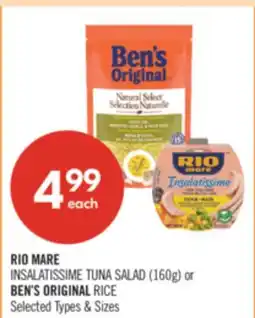 Shoppers Drug Mart RIO MARE INSALATISSIME TUNA SALAD (160g) or BEN'S ORIGINAL RICE offer