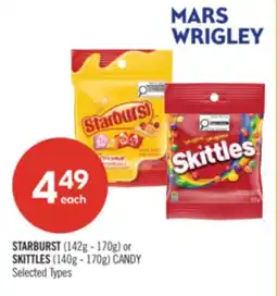Shoppers Drug Mart STARBURST (142g - 170g) or SKITTLES (140g - 170g) CANDY offer