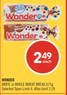 Shoppers Drug Mart WONDER WHITE or WHOLE WHEAT BREAD offer