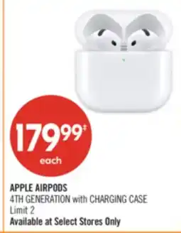 Shoppers Drug Mart APPLE AIRPODS 4TH GENERATION with CHARGING CASE offer