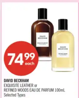 Shoppers Drug Mart DAVID BECKHAM EXQUISITE LEATHER or REFINED WOODS EAU DE PARFUM offer