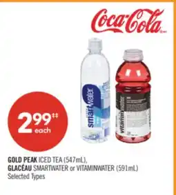 Shoppers Drug Mart GOLD PEAK ICED TEA (547mL), GLACÉAU SMARTWATER or VITAMINWATER (591mL) offer
