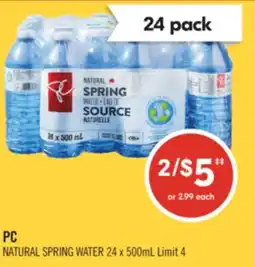 Shoppers Drug Mart PC NATURAL SPRING WATER offer