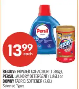 Shoppers Drug Mart RESOLVE POWDER OXI-ACTION (1.38kg), PERSIL LAUNDRY DETERGENT (1.86L) or DOWNY FABRIC SOFTENER (2.6L) offer