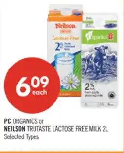 Shoppers Drug Mart PC ORGANICS or NEILSON TRUTASTE LACTOSE FREE MILK offer