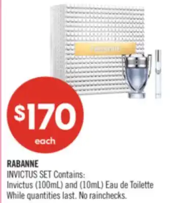 Shoppers Drug Mart RABANNE INVICTUS SET Contains: Invictus (100mL) and (10mL) offer