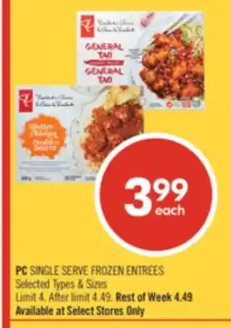 Shoppers Drug Mart PC SINGLE SERVE FROZEN ENTREES offer