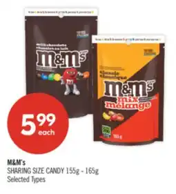 Shoppers Drug Mart M&M's SHARING SIZE CANDY offer
