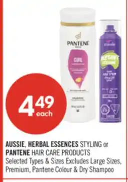 Shoppers Drug Mart AUSSIE, HERBAL ESSENCES STYLING or PANTENE HAIR CARE PRODUCTS offer