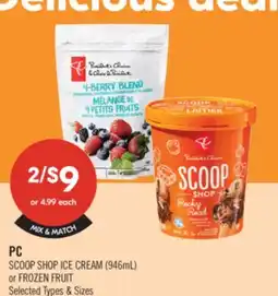 Shoppers Drug Mart PC SCOOP SHOP ICE CREAM (946 mL) or FROZEN FRUIT offer