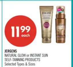 Shoppers Drug Mart JERGENS NATURAL GLOW or INSTANT SUN SELF-TANNING PRODUCTS offer