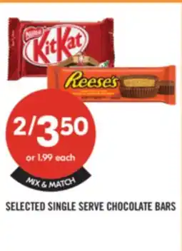 Shoppers Drug Mart SELECTED SINGLE SERVE CHOCOLATE BARS offer
