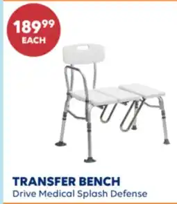 Wellwise by Shoppers Drive Medical Splash Defense TRANSFER BENCH offer