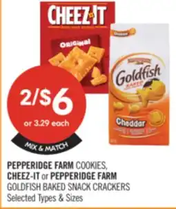 Shoppers Drug Mart PEPPERIDGE FARM COOKIES, CHEEZ-IT or PEPPERIDGE FARM GOLDFISH BAKED SNACK CRACKERS offer