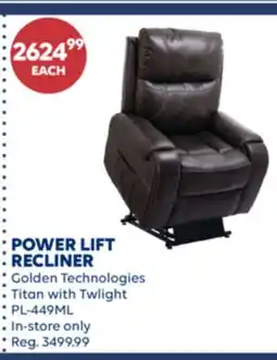 Wellwise by Shoppers Golden Technologies Titan with Twlight POWER LIFT RECLINER offer